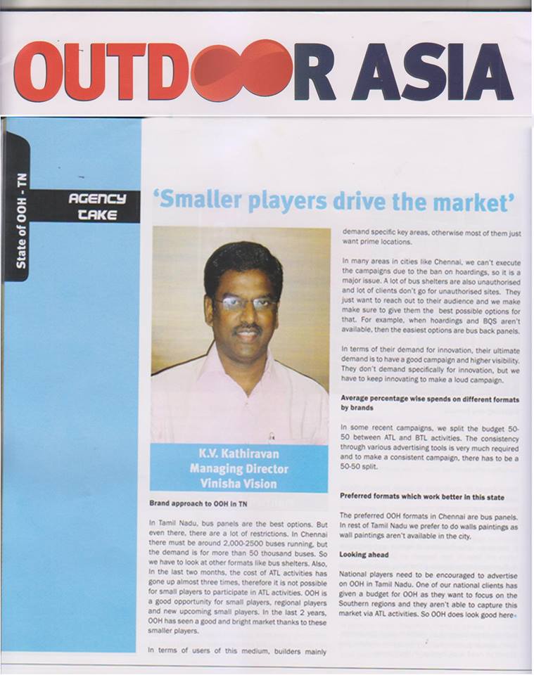 Mr.Kathiravan's Interview in OUTDOOR ASIA