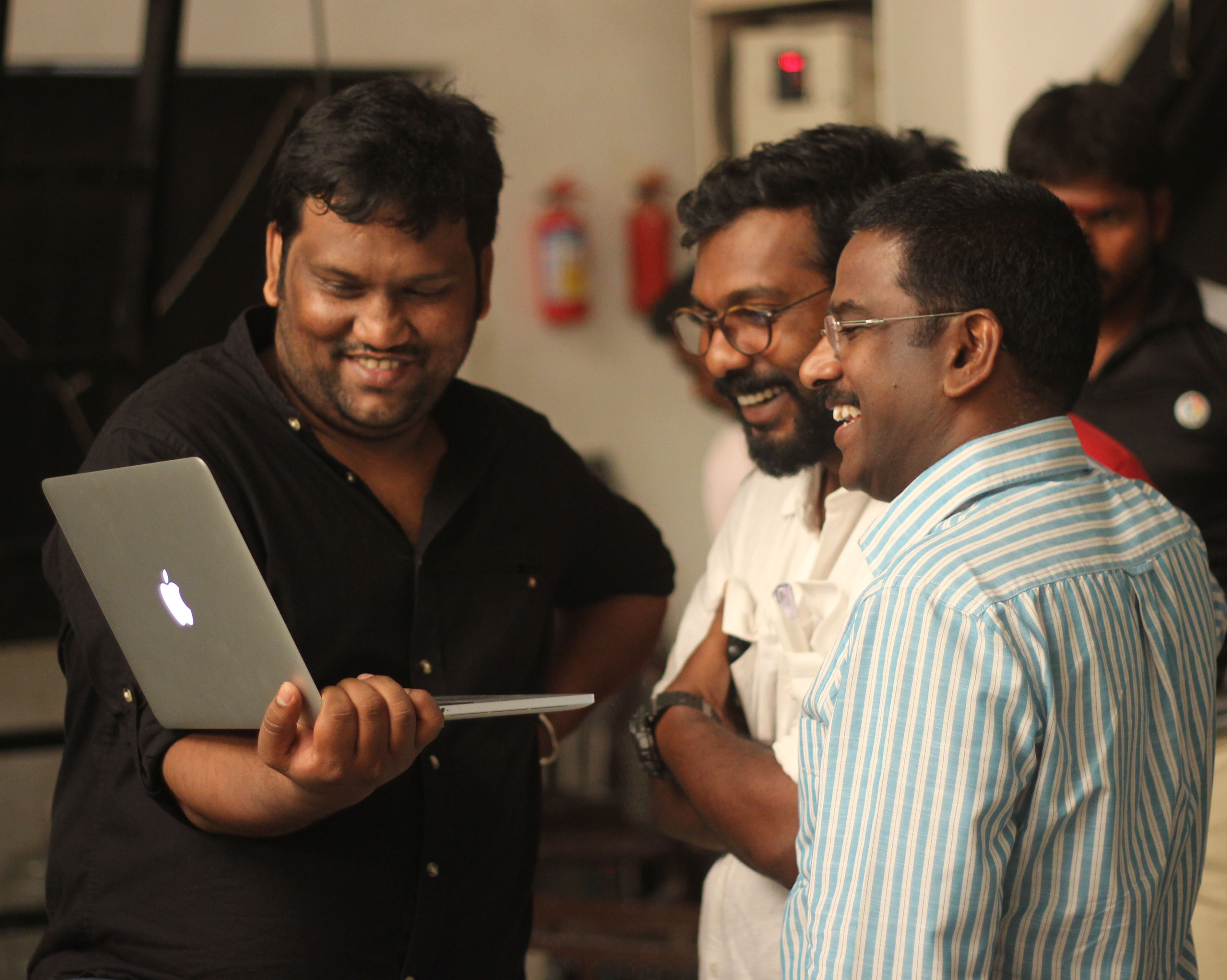 Mr. Kathiravan With Director Sleva & Camera Man Sanu John Varghese